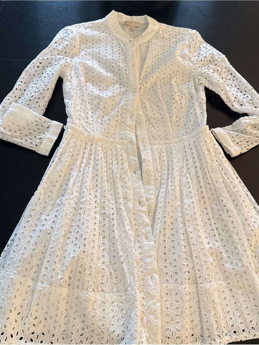 Michael kors White Eyelet Button-Front Midi Dress 6